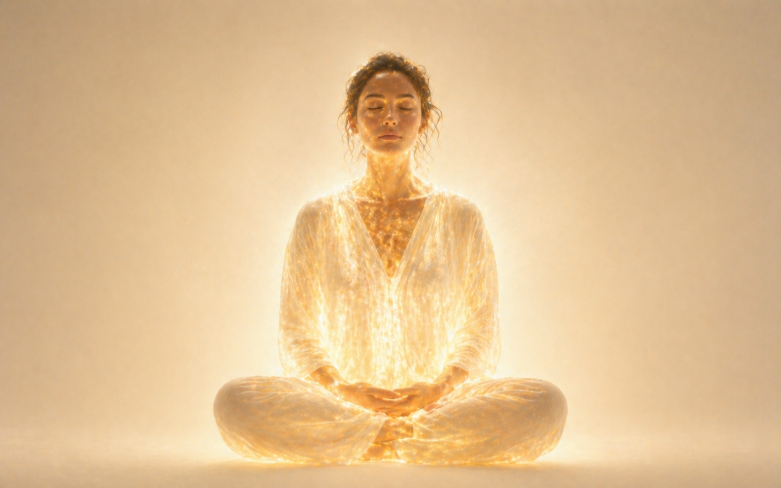 A figure with body filled with soft inner light
